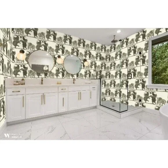 NEW Cole and Son Safari Dance Wallpaper Neutral Charcoal 109/8036 Elephants - Picture 4 of 10